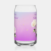 Blauw Paarse Aquarel Ombre Rozen Lente Bruiloft Blikvorm Glas (Links)