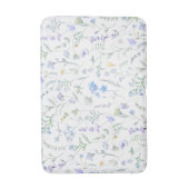 Blauw Paarse Aquarel Wilde Bloem Badmat (Voorkant Verticaal)