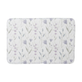 Blauw Paarse Aquarel Wilde Bloem Badmat