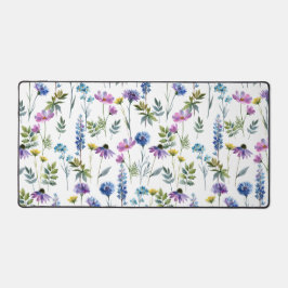 Blauw Paarse Aquarel Wilde Bloem Bureaumat