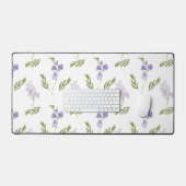 Blauw Paarse Aquarel Wilde Bloem Bureaumat (Keyboard & Muis)