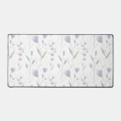 Blauw Paarse Aquarel Wilde Bloem Bureaumat (Voorkant)