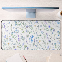 Blauw Paarse Aquarel Wilde Bloem Bureaumat