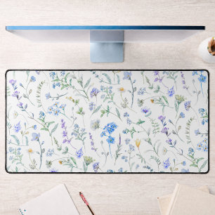 Blauw Paarse Aquarel Wilde Bloem Bureaumat