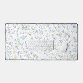 Blauw Paarse Aquarel Wilde Bloem Bureaumat (Keyboard & Muis)