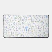 Blauw Paarse Aquarel Wilde Bloem Bureaumat (Voorkant)