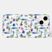 Blauw Paarse Aquarel Wilde Bloem Case-Mate iPhone Case (Achterkant (horizontaal))