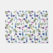 Blauw Paarse Aquarel Wilde Bloem Deurmat (Voorkant)