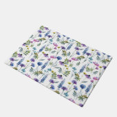 Blauw Paarse Aquarel Wilde Bloem Deurmat (Schuin)