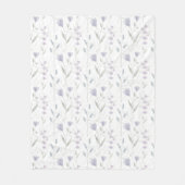 Blauw Paarse Aquarel Wilde Bloem Fleece Deken (Voorkant)