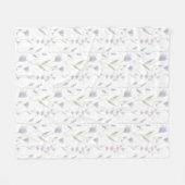 Blauw Paarse Aquarel Wilde Bloem Fleece Deken (Voorkant (Horizontaal))