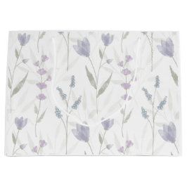 Blauw Paarse Aquarel Wilde Bloem Groot Cadeauzakje