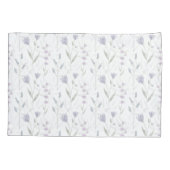 Blauw Paarse Aquarel Wilde Bloem Kussensloop (Achterkant-Links)