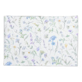 Blauw Paarse Aquarel Wilde Bloem Kussensloop (Achterkant)