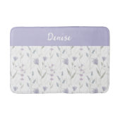 Blauw Paarse Aquarel Wilde Bloem Monogram  Badmat (Voorkant)