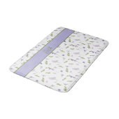 Blauw Paarse Aquarel Wilde Bloem Monogram Badmat (Gekanteld)