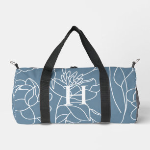Blauw Paarse Aquarel Wilde Bloem Monogram Plunjezak
