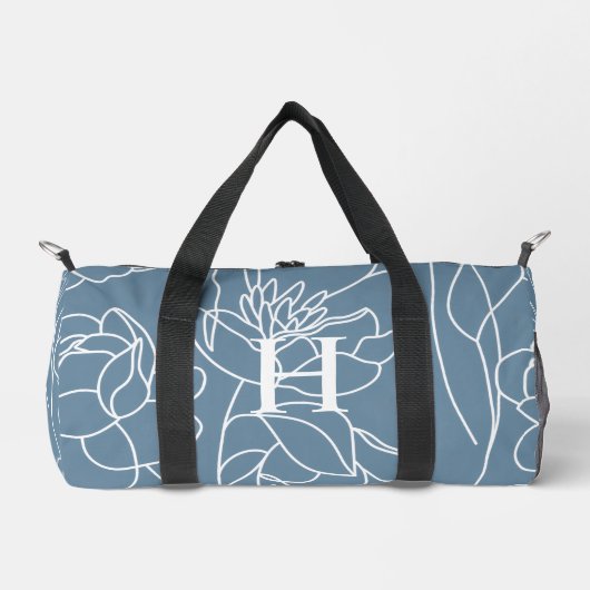 Blauw Paarse Aquarel Wilde Bloem Monogram Plunjezak (Voorkant)