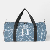 Blauw Paarse Aquarel Wilde Bloem Monogram Plunjezak (Achterkant)