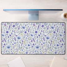 Blauw Paarse Aquarel Wilde Bloem Patroon