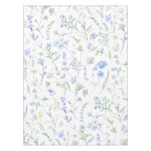 Blauw Paarse Aquarel Wilde Bloem Tafelkleed (Voorkant)