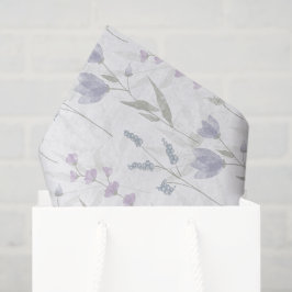 Blauw Paarse Aquarel Wilde Bloem Tissuepapier