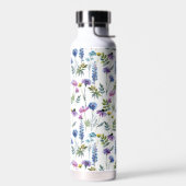 Blauw Paarse Aquarel Wilde Bloem Waterfles (Links)
