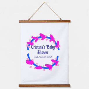 Blauw paarse baby shower bloemenkrans boho voeg na hangend wandkleed