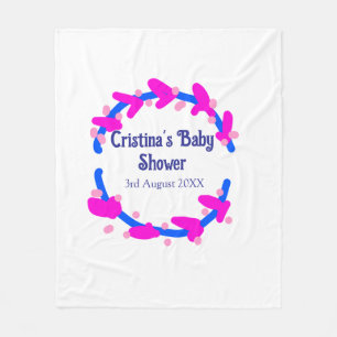 Blauw paarse babyshower bloemenkrans boho voeg naa fleece deken