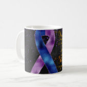 Blauw Paarse Bewustzijnslint Mok Design (Voorkant links)