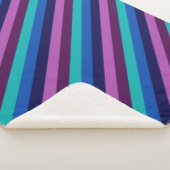 Blauw Paarse Blauwgroen Strepen Grote Sherpa Deken (3/4)