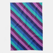 Blauw Paarse Blauwgroen strepen keukenhanddoek (Verticaal)