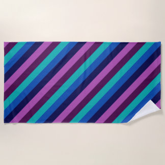 Blauw Paarse Blauwgroen strepen strandlaken