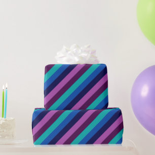 Blauw Paarse Blauwgroen Strepen Verpakkingsdocumen Cadeaupapier
