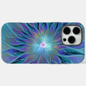 Blauw Paarse Bloem Droom Abstracte Fractale Kunst Case-Mate iPhone Case (Achterkant (horizontaal))