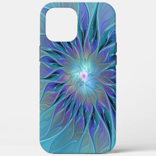 Blauw Paarse Bloem Droom Abstracte Fractale Kunst Case-Mate iPhone Case