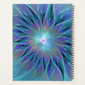 Blauw Paarse Bloem Droom Abstracte Fractale Kunst Planner (Achterkant)