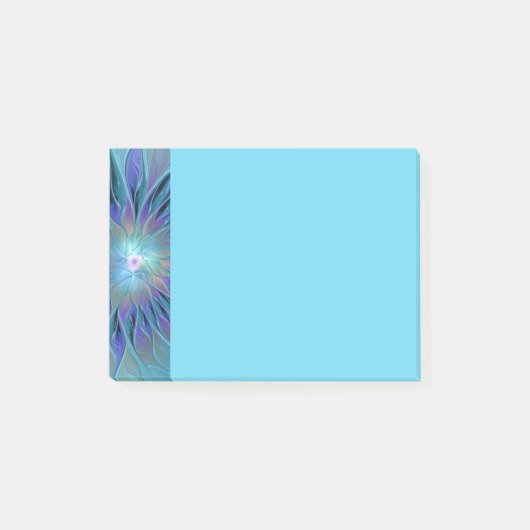 Blauw Paarse Bloem Droom Abstracte Fractale Kunst Post-it® Notes (Voorkant)