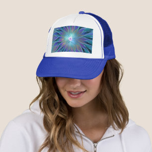Blauw Paarse Bloem Droom Abstracte Fractale Kunst Trucker Pet