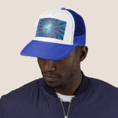 Blauw Paarse Bloem Droom Abstracte Fractale Kunst Trucker Pet (In situ)