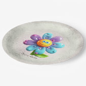 Blauw Paarse bloemdocument Bord (Gekanteld)