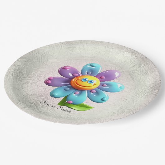 Blauw Paarse bloemdocument Bord (Gekanteld)