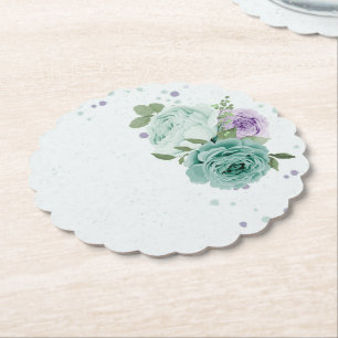 blauw paarse bloemen groen blad botanisch papier k kartonnen onderzetters