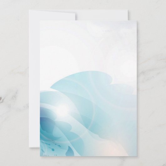 Blauw Paarse Bloemen Ontwerp Bruids Douche Uitnodi Kaart (Achterkant)