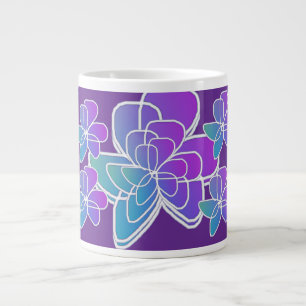 Blauw Paarse Bloemen Paarse Gift Grote Koffiekop