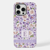  Blauw Paarse Bloemen Wit Bloemen iPhone Hoesje (Achterkant)