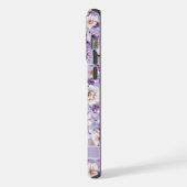  Blauw Paarse Bloemen Wit Bloemen iPhone Hoesje (Linkerkant)