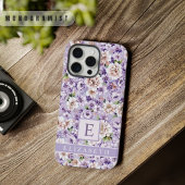 Blauw Paarse Bloemen Wit Bloemen iPhone Hoesje