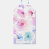 Blauw Paarse bloemengoud Lijst chique bruiloft Cadeaulabel (Achterkant)