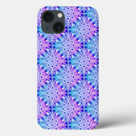 Blauw paarse boho iPhone hoesje
